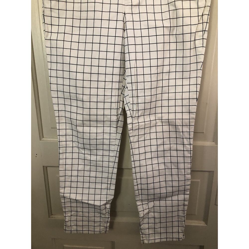 NYDJ Not Your Daughters Windowpane Grid Twill Ankle Pants Black White Size 10 - Picture 3 of 13